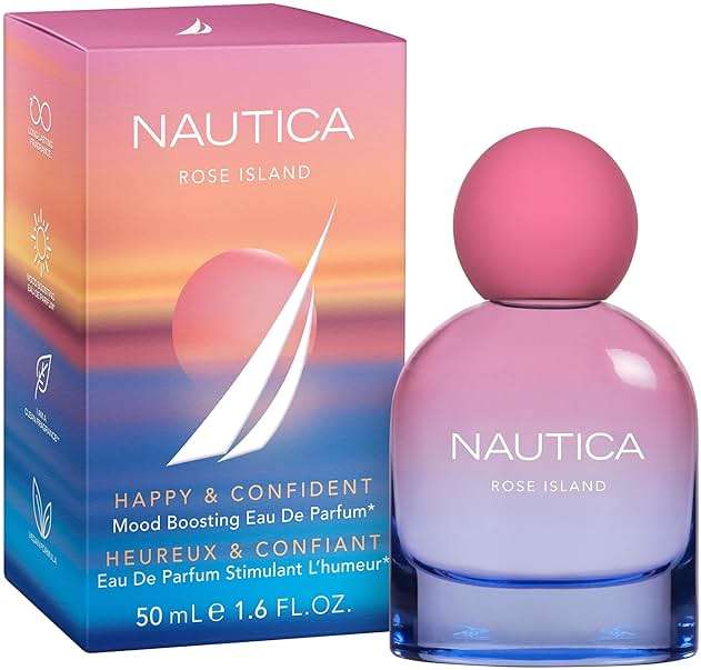 Nautica for Her Rose Island Eau De Parfum, 1.6 Fl Oz (Pack of 1), Notes of Lemon, Rose, and Musk, Women's Fragrance, Long Lasting, Mood-Boosting Fragrance, Vegan Formula - Image 6