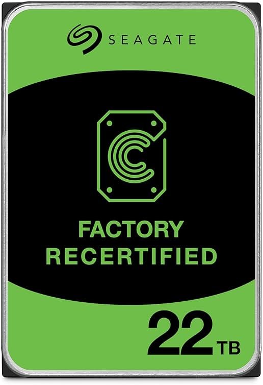Seagate Exos 22TB SATA HDD 6Gb/s 7200RPM 3.5-inch Enterprise Hard Drive (ST22000NM000C) (Renewed) - Product Image