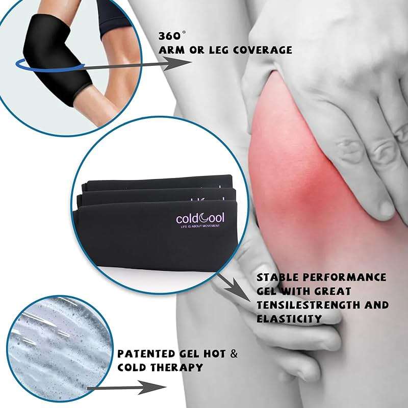 Coldcool Knee Ice Pack Wrap for Meniscus Tear & ACL Recovery - Reusable Gel Cold Compression Sleeve. - Image 4