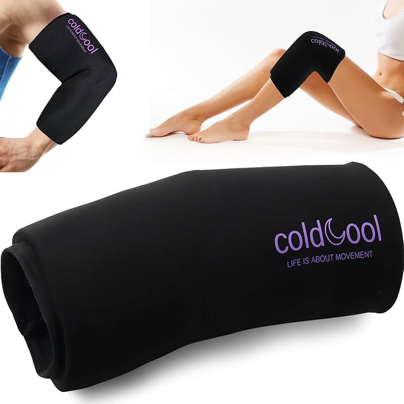 Coldcool Knee Ice Pack Wrap for Injuries, Reusable Gel Cold Packs Brace 360° Compression Sleeve for Elbow, Ankle & Calf - Flexible Cold Wrap Recovery for Meniscus, ACL, MCL Pain Relief. - Product Image