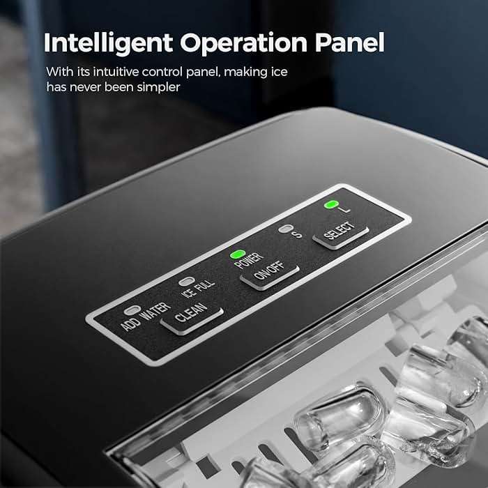 Electactic Ice Makers Countertop,26Lbs/24H,9 Cubes in 6 Mins,Portable Ice Maker Machine with Self-Cleaning,2 Sizes of Bullet Ice,Perfect for Home Kitchen(Black) - Image 3