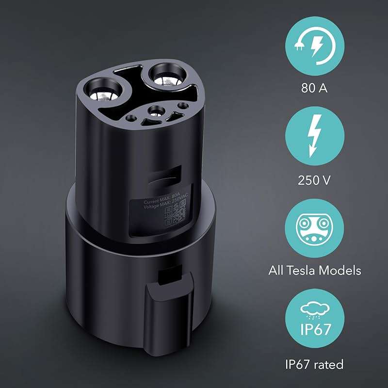 Lectron J1772 to Tesla Adapter 80 Amp (240V) - EV Charging Adapter Compatible with Tesla Model S/3/X/Y/Cybertruck and All Electric Vehicles in the NACS Alliance (Black) - Image 2