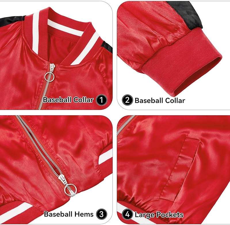 Zando Bomber Jacket Women 2025 - Lightweight Cropped Jacket Zip Up Casual Striped Women Jackets Trendy Outerwear with Pockets - Image 3