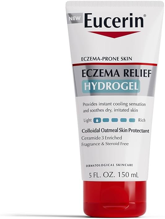 Eucerin Eczema Relief Hydrogel for Dry, Itchy, Eczema-Prone Skin, Fragrance Free and Steroid Free Body Moisturizer for Dry Skin, 5 Fl Oz Tube - Product Image