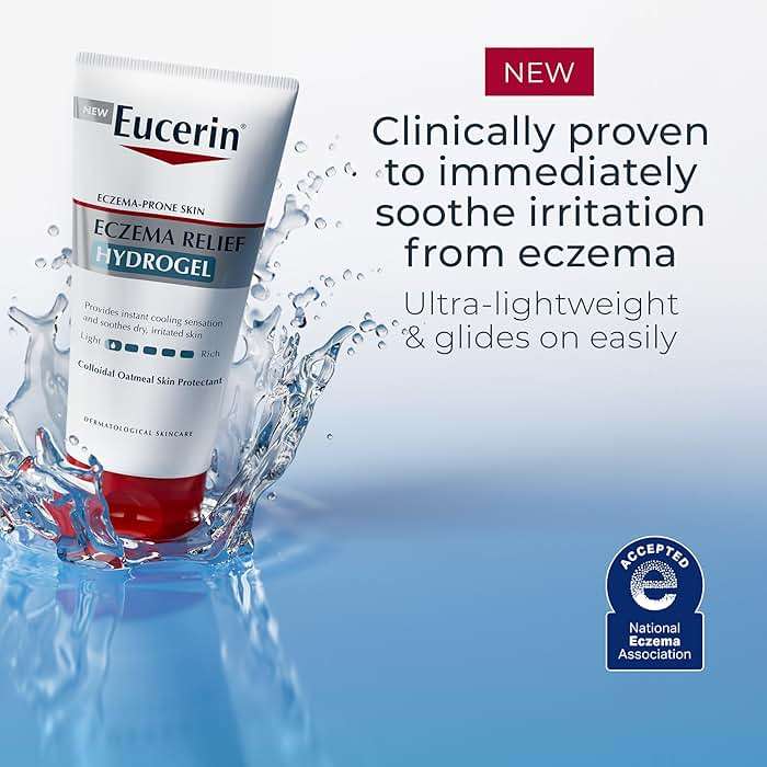 Eucerin Eczema Relief Hydrogel for Dry, Itchy, Eczema-Prone Skin, Fragrance Free and Steroid Free Body Moisturizer for Dry Skin, 5 Fl Oz Tube - Image 2