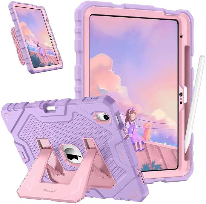 Fintie Kids Friendly Case for iPad (A16) 11th Generation 11 Inch (2025), iPad 10th Generation 10.9 Inch (2022), Fully-Body Rugged Heavy Duty Shockproof Protective Case with Kickstand, Purple - Image 1