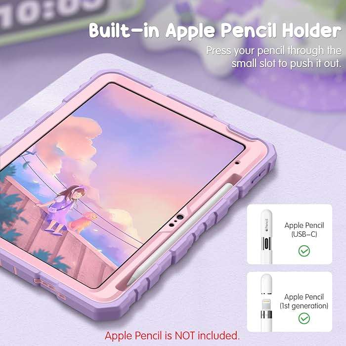 Fintie Kids Friendly Case for iPad (A16) 11th Generation 11 Inch (2025), iPad 10th Generation 10.9 Inch (2022), Fully-Body Rugged Heavy Duty Shockproof Protective Case with Kickstand, Purple - Image 6