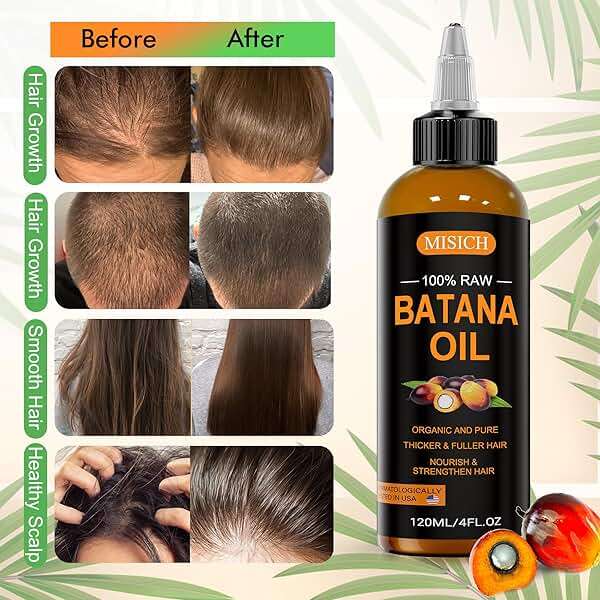MISICH Raw Batana Oil, 100% Natural Organic Hair Growth Oil for Men & Women, Sourced from Honduras, Pure, Unrefined, Enhances Thickness, Prevent Hair Loss 4 Oz - Image 4
