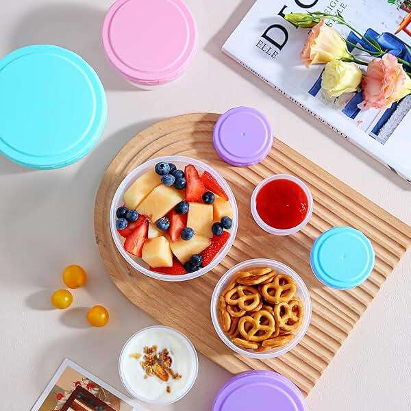 16PCS Food Storage Containers with Lids, Meal Prep Reusable Kids Lunch Containers, Dishwasher Safe & BPA Free Plastic Snack Salad Dressing Containers to go With Leak-Proof Screw-On Top for Lunch - Image 2