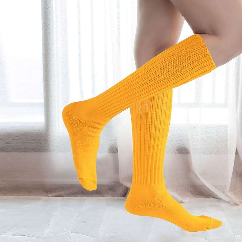 Heran 6 Pairs Slouch Socks for Woman, Colors Knee High Scrunch Socks for Women Girls Students, Mid-Calf Casual Stockings - Image 7