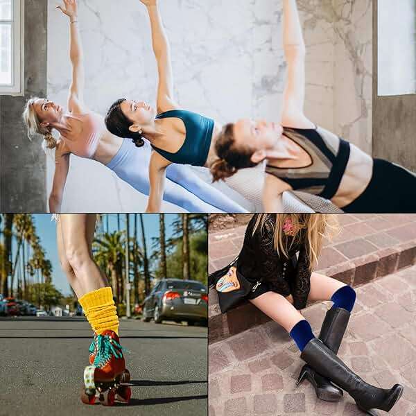 Heran 6 Pairs Slouch Socks for Woman, Colors Knee High Scrunch Socks for Women Girls Students, Mid-Calf Casual Stockings - Image 8