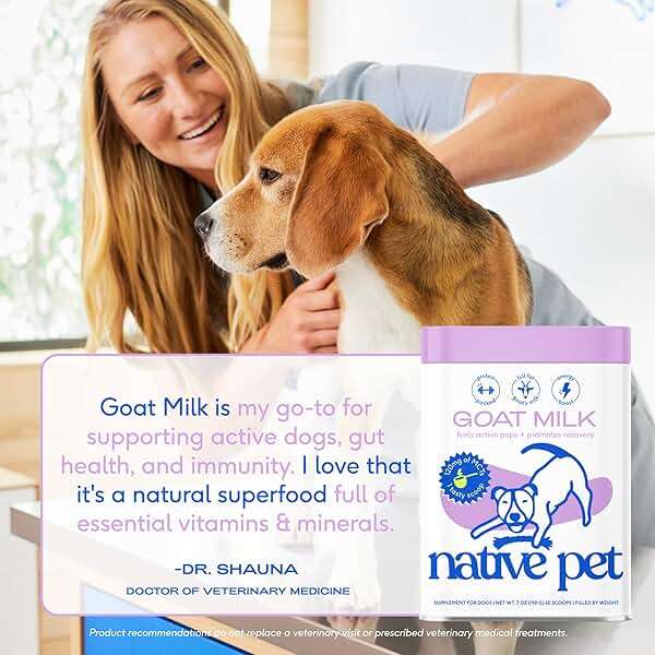 Native Pet Goat Milk Powder - Dog Food Topper for Active Dogs - Post-Activity Recovery, Energy, Immune Support, Hydration & Bone Health - Whole Goat Milk with MCTs & Essential Minerals - 60 Scoops - Image 4