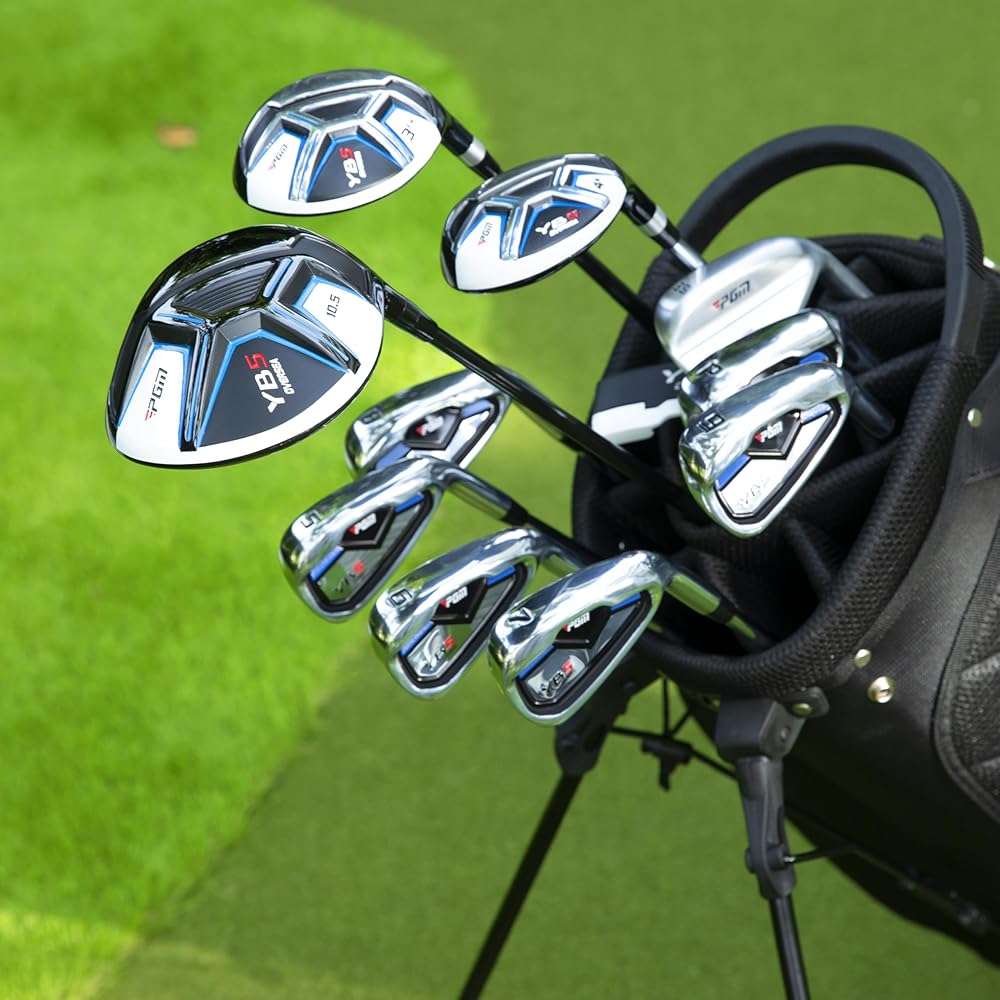 PGM 12/15 Pieces Men's Complete Golf Club Set with Driver, Fairway, Hybrid, Irons, Putter, Stand Bag & Headcovers - Right Handed - Ideal for Beginners (Standard/Tall Sizes) - Image 7