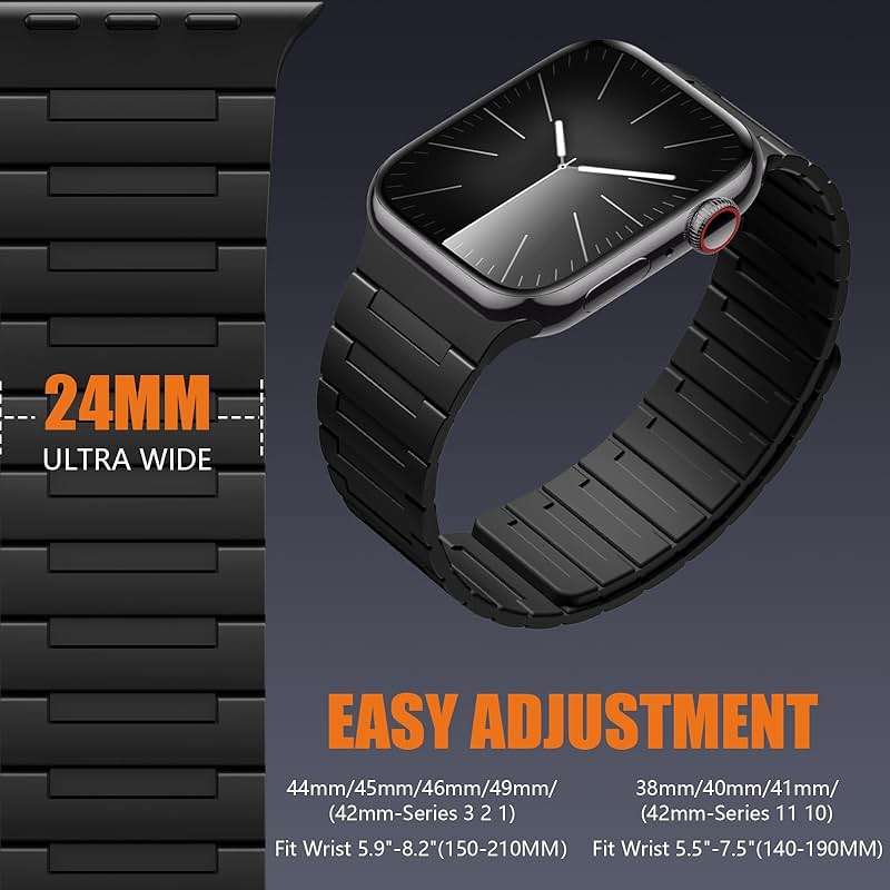 SNBLK Magnetic Watchband Compatible with Apple Watch for Men 44mm 45mm 46mm 49mm 42mm 41mm 40mm 38mm Women, Silicone Sport Strong Magnet Strap for iWatch Series 11 Ultra 3 Ultra 2 Se 10 9 8 7 6 5 4 1 - Image 4