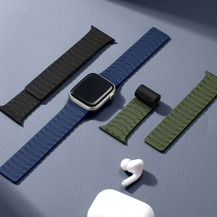 SNBLK Magnetic Watchband Compatible with Apple Watch for Men 44mm 45mm 46mm 49mm 42mm 41mm 40mm 38mm Women, Silicone Sport Strong Magnet Strap for iWatch Series 11 Ultra 3 Ultra 2 Se 10 9 8 7 6 5 4 1 - Image 9