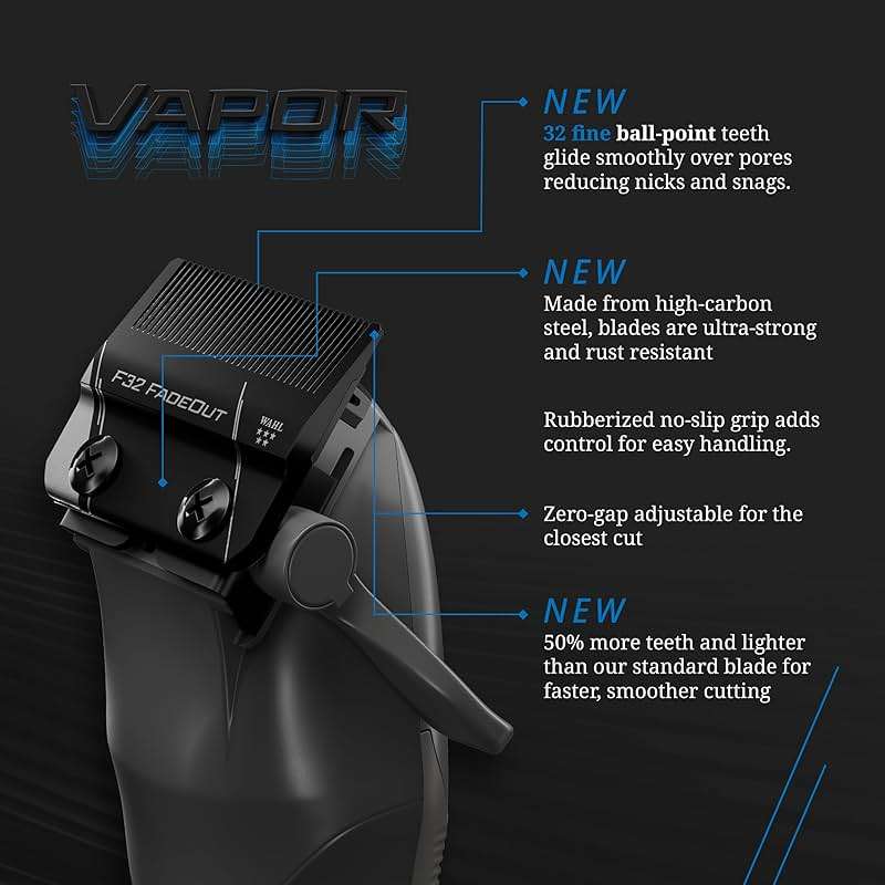 Wahl Professional 5-Star Vapor Clipper with F32 Fadeout Adjustable Balding Blade, Adaptable Speed Control, Cord/Cordless - Image 3