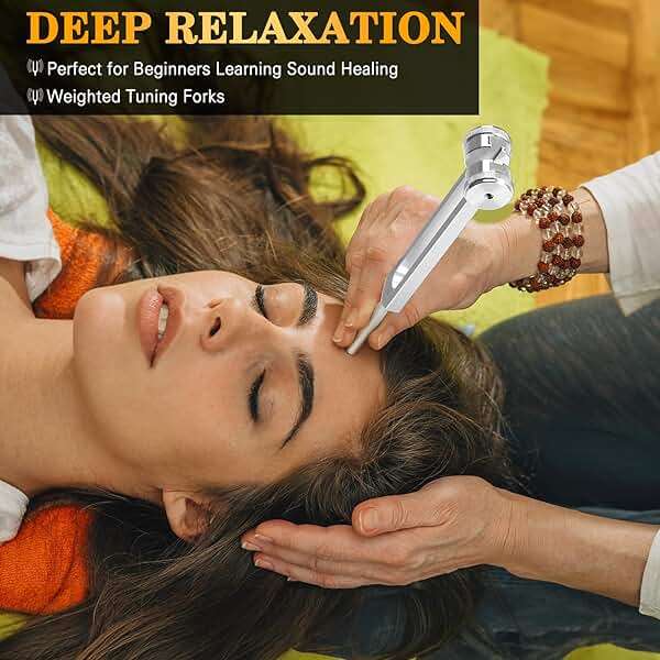 Tuning Fork 128hz with Reflex Hammer for Healing Chakra Set,Healing/Sound Therapy, Aluminum Alloy Sensory Tuning Fork Activator for Healing, Therapy Non Magnetic - Image 2
