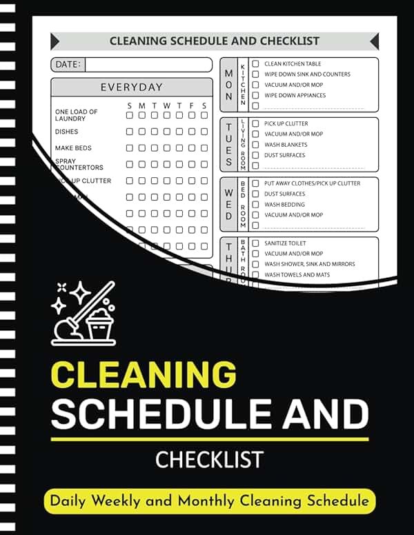 Cleaning Schedule and Checklist: Daily Weekly and Monthly Household Cleaning Schedule, Housekeeping Checklist Planner, and Organizer ( 105 Pages "8.5X11" Inches ) - Product Image