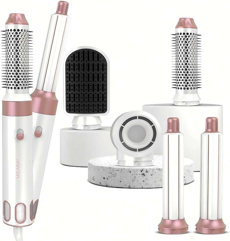 MIEARA 5 in 1 Hair Styler, Blow Dryer Brush, Hot Curling Brush, Air Styler, Straightener Brush, Hair Curler, Hair Styling Tools for Volumizing & Styling for Women Travel - Image 1