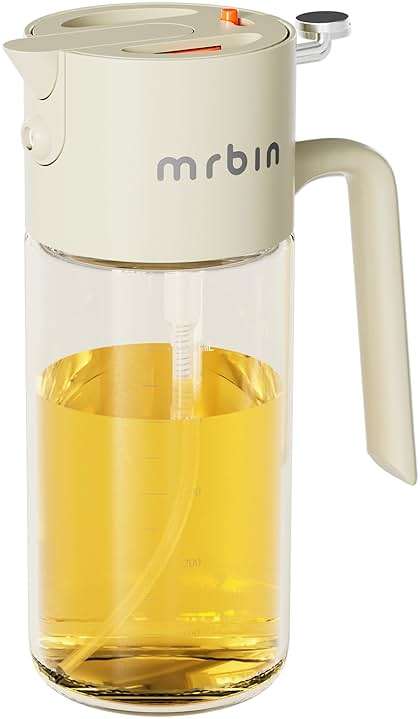 MRBIN 2 in 1 Olive Oil Dispenser Spray and Pour, 550ml / 18.5oz Food Grade Glass Avocado Mist Bottle, Vinegar refillable Dressing Container for Air Fryer, Salad, Frying, BBQ Nonstick Cooking - Image 9