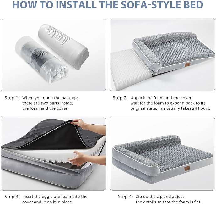 BFPETHOME Orthopedic Dog Beds for Large Dogs-Waterproof Sofa Pet Bed with Removable Washable Cover, Big Dog Bed with Waterproof Lining and Nonskid Bottom,Pet Bed for Large Dogs - Image 5
