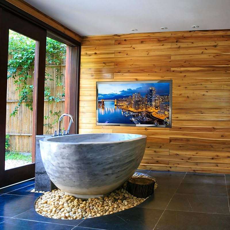 Soulaca 43 inches Large 4K Waterproof Smart Mirror TV for Bathroom & SPA, IPX6 Goo-gle TV, Wi-Fi, Bluetooth, DTV Tuner, Vanishing Display - Image 3