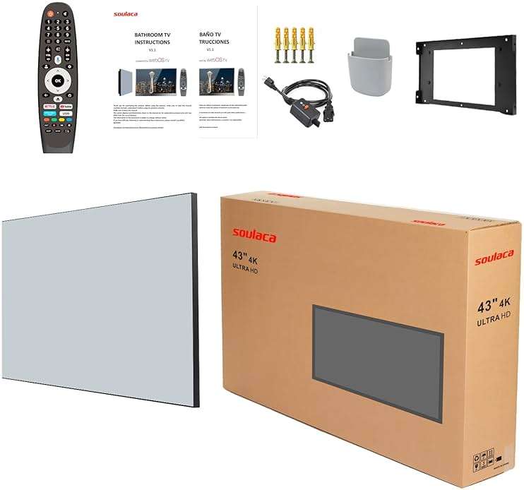 Soulaca 43 inches Large Smart TV Mirror 4K Screen Vanishing IPX6 Waterproof for Bathroom SPA Goo-Gle System WiFi Bluetooth DTV Hotel Advertising Indoor New - Image 9