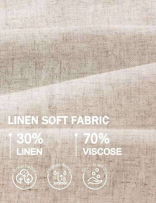 COOFANDY Mens Casual Linen Shorts Elastic Waist Drawstring Loose Fit Summer Beach Vacation Shorts with Pockets - Image 6