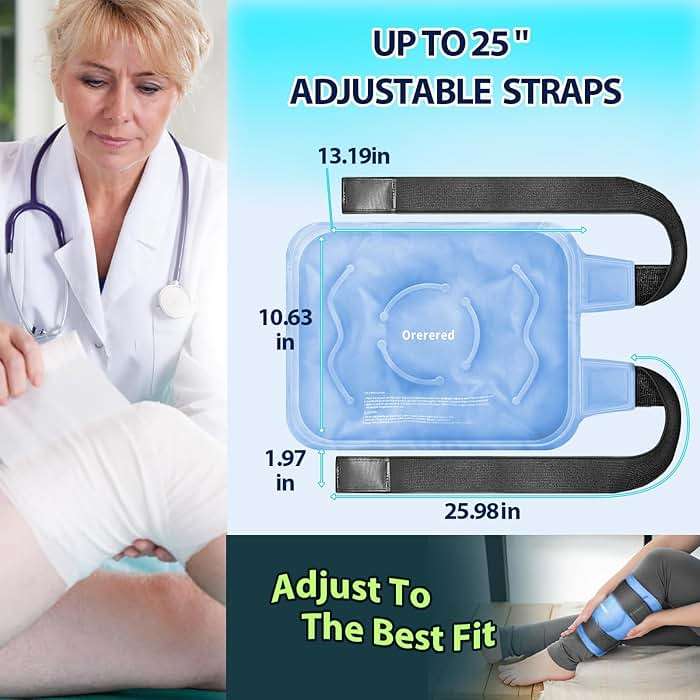 Ice Packs for Injuries Reusable, Knee Gel Ice Pack Wrap Pain Relief for Knee Replacement Surgery, Swelling, Meniscus Tear, ACL, Sports Injuries, Bruises and Arthritis, Elbow Ice Pack Blue - Image 6