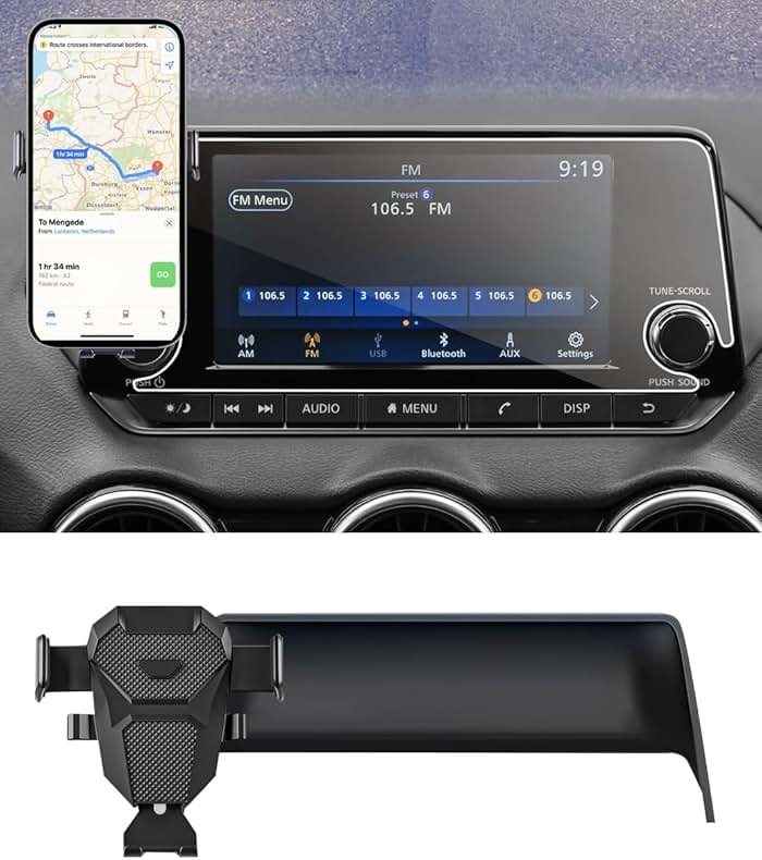 KEPHTH Car Phone Holder Accessories for Nissan Altima SR SV 2019-2024 2025/Sentra SR SV 2020-2024 2025/Rogue S SV 2021-2025 2026 Dash Mount Cell Phone Holder for Most Smartphones(for 8inch Screen) - Product Image