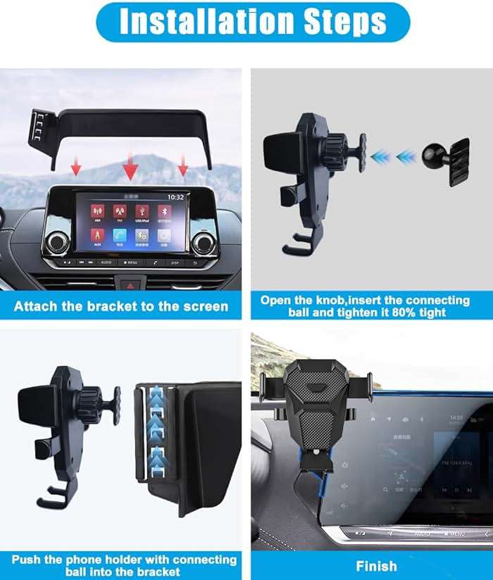 KEPHTH Car Phone Holder Accessories for Nissan Altima SR SV 2019-2024 2025/Sentra SR SV 2020-2024 2025/Rogue S SV 2021-2025 2026 Dash Mount Cell Phone Holder for Most Smartphones(for 8inch Screen) - Image 7