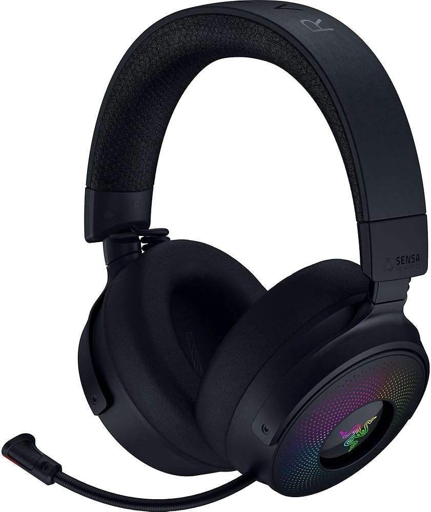Razer Kraken V4 Pro Wireless Gaming Headset: OLED Control Hub - HD Haptics - 2.4GHz Wireless - Bluetooth - USB - 3.5 mm - Super Wideband Mic - For PC, Mac, PS5, Nintendo Switch, Steam Deck, Smartphone - Image 13