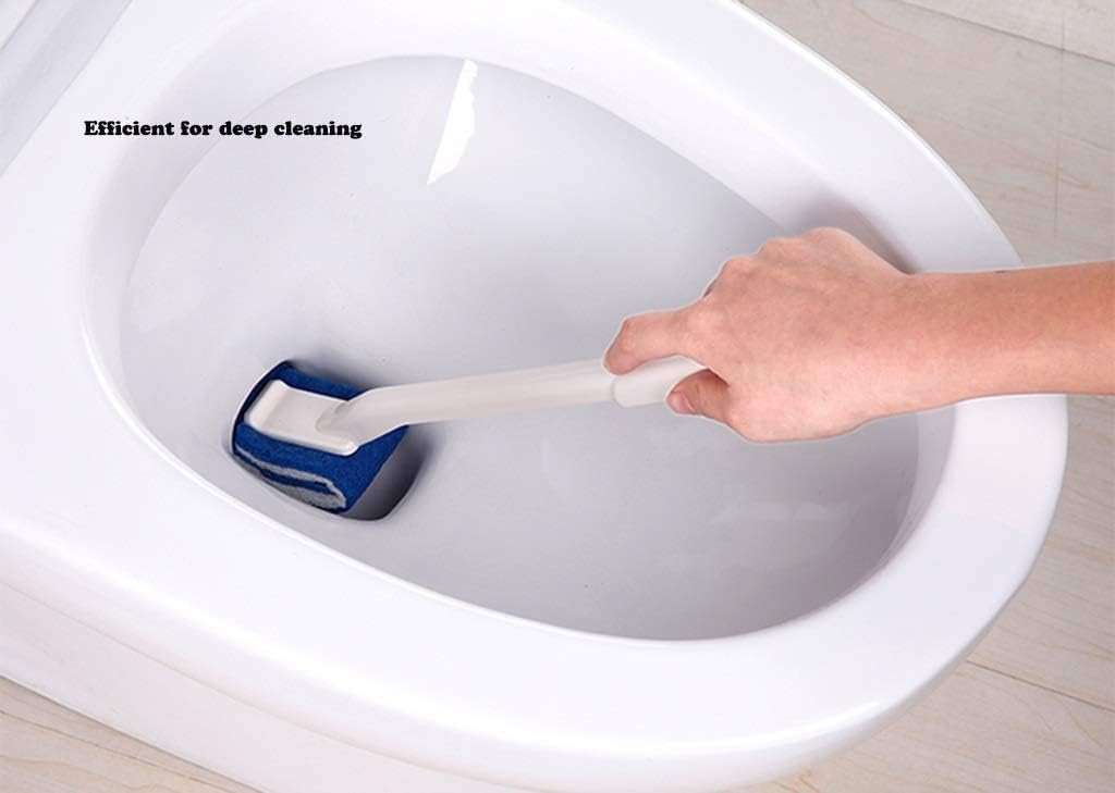 Toilet Brush Bowl Brush Bathroom Brush Under Rim Toilet Brush Scracth-Free Curved Good Grip Easy to use deep Cleaning No Scratching, Anti-Splashing Easy to Store (2pc White) - Image 3
