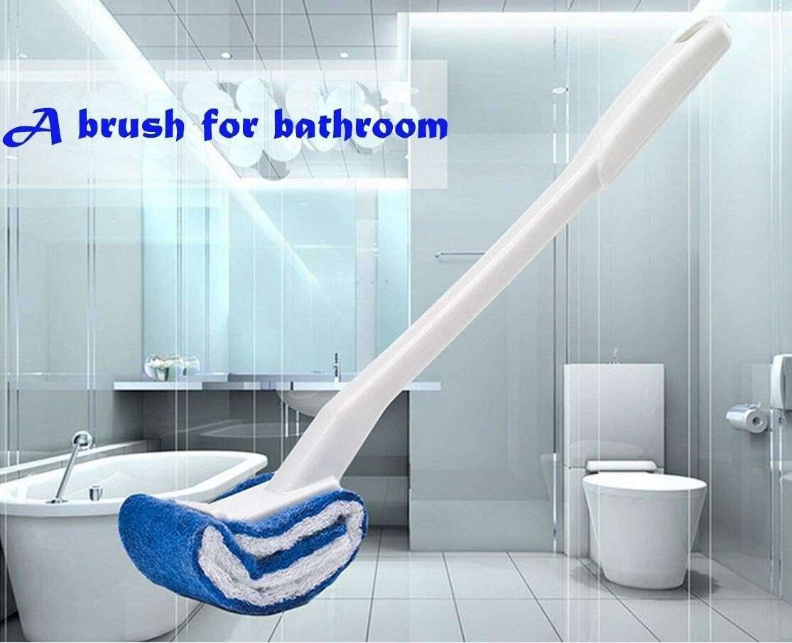 Toilet Brush Bowl Brush Bathroom Brush Under Rim Toilet Brush Scracth-Free Curved Good Grip Easy to use deep Cleaning No Scratching, Anti-Splashing Easy to Store (2pc White) - Image 4