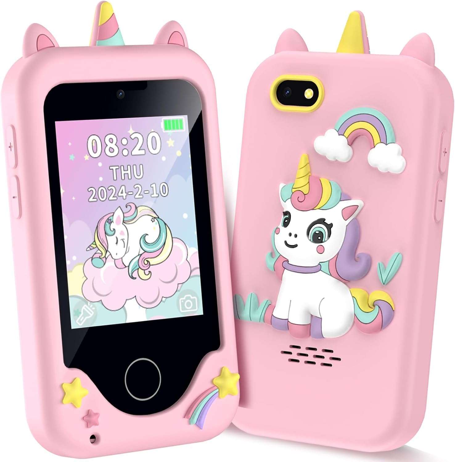 Kids Smart Phone for Girls, Christmas Birthday Gifts for Girls Boys Age 3-10,Kids Gift Toys Cell Phone, Toddler Learning Play Toy Phone with Dual Camera, Game, Music Player - Image 1