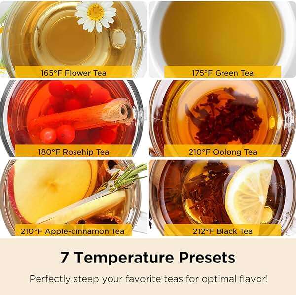 CUCKOO Electric Tea Kettle with Infuser, Glass Electric Kettle with Multi-Temperature Control, Easy to Read LED Lights, 1.7 Liter Capacity Tea Maker Pot (CK-G170BS) - Image 6