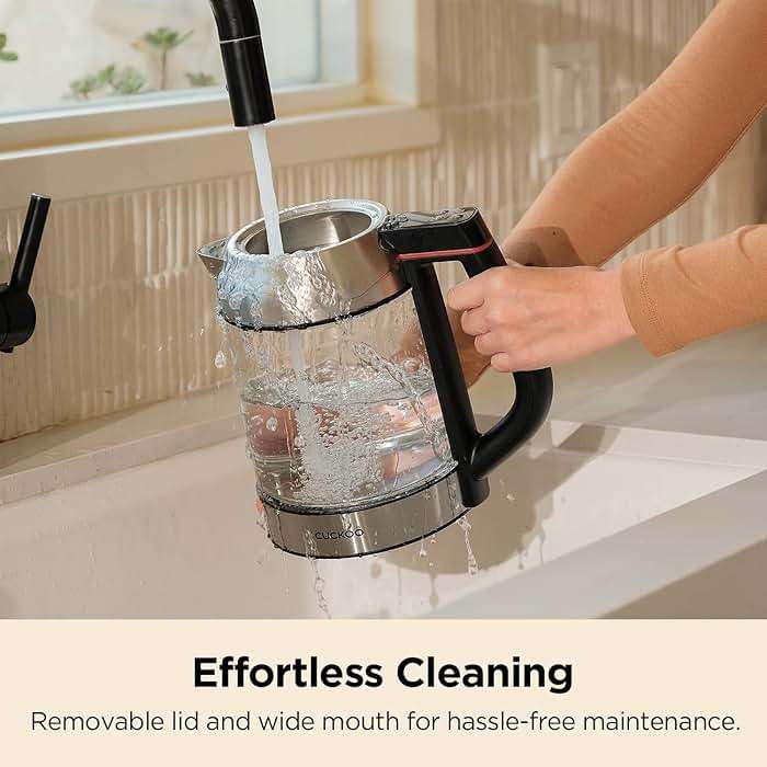 CUCKOO Electric Tea Kettle with Infuser, Glass Electric Kettle with Multi-Temperature Control, Easy to Read LED Lights, 1.7 Liter Capacity Tea Maker Pot (CK-G170BS) - Image 8