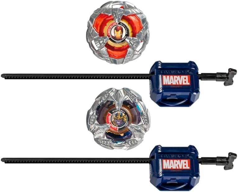 Beyblade X, Marvel Collab, Iron Man 4-80B vs.Thanos 4-60P Multipack - 2 Top & 2 Launchers Toy Set - Ages 8 and Up - Image 5