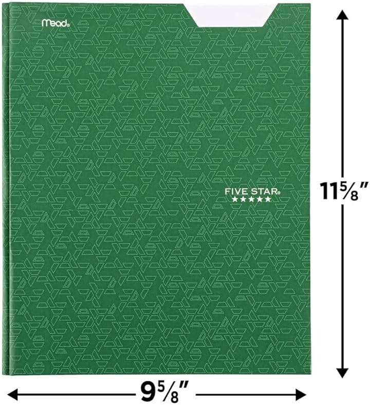 Five Star Paper Folder - 2 Pocket & 3 Prong Folder for Letter-Sized Papers (Forest Green) - Image 2