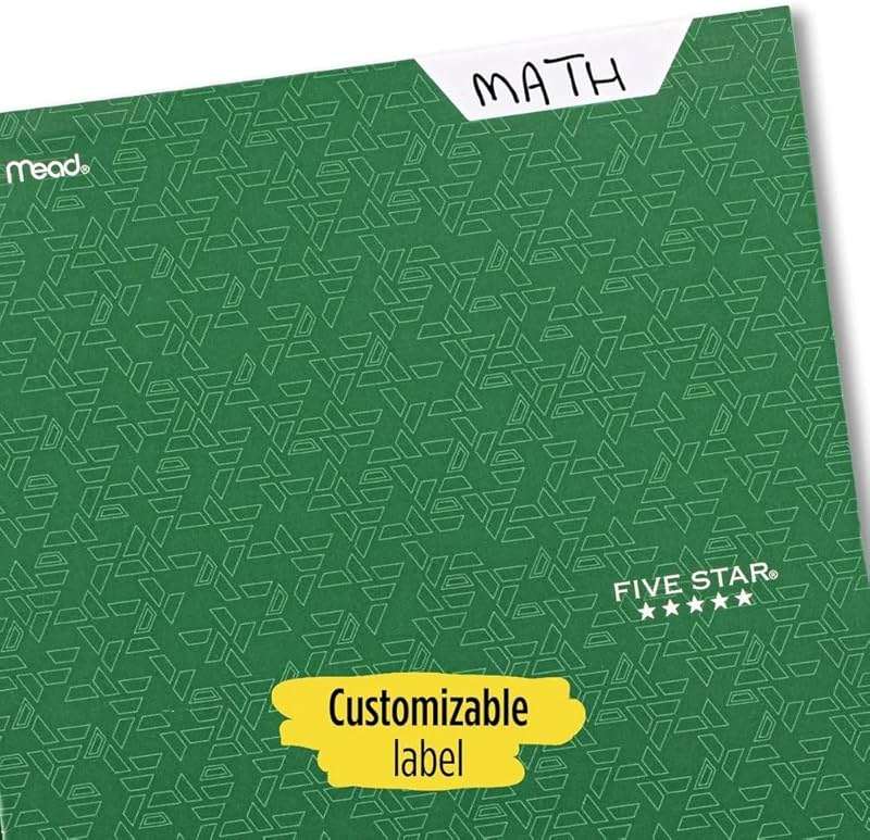 Five Star Paper Folder - 2 Pocket & 3 Prong Folder for Letter-Sized Papers (Forest Green) - Image 3