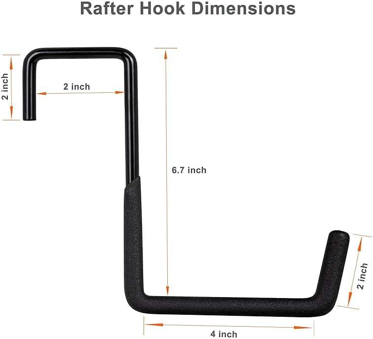 Gueryee Rafter Hanger Hook 2 Pcs, Large S Hooks, Upgraded Fence Hangers, Ladder and Bike Hanging Hooks for Storage, Heavy Duty Garage Utility Rafter Hook for Hanging Hose, Plants, Chairs and More - Image 2