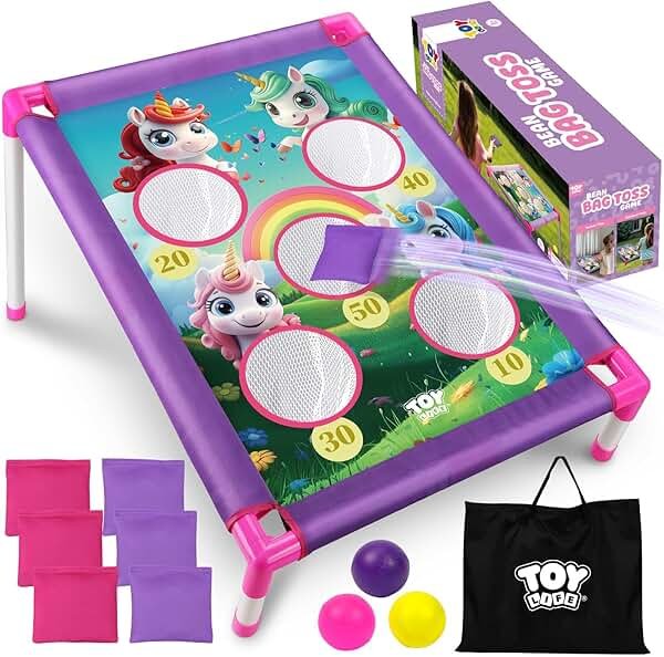 TOY Life Bean Bag Toss Game, Carnival Party Games, Cornhole Set for Kids Outdoor Games, Outside Toys for Kids Ages 4-8, Yard Outdoor Toys for Toddlers 3-5, Gifts for 3 4 5 6 7 Year Old Girls & Boys - Product Image