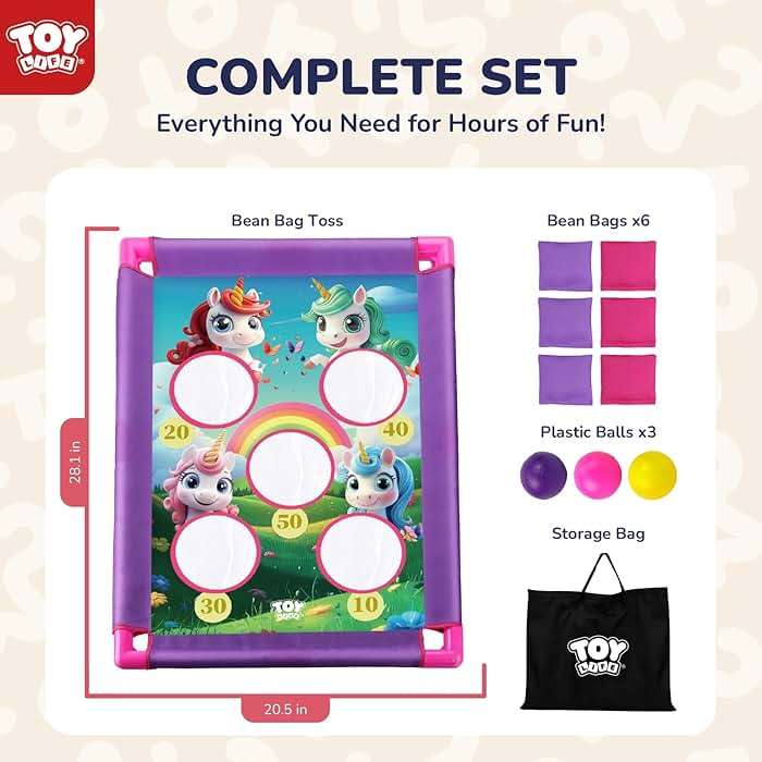 TOY Life Bean Bag Toss Game, Carnival Party Games, Cornhole Set for Kids Outdoor Games, Outside Toys for Kids Ages 4-8, Yard Outdoor Toys for Toddlers 3-5, Gifts for 3 4 5 6 7 Year Old Girls & Boys - Image 2