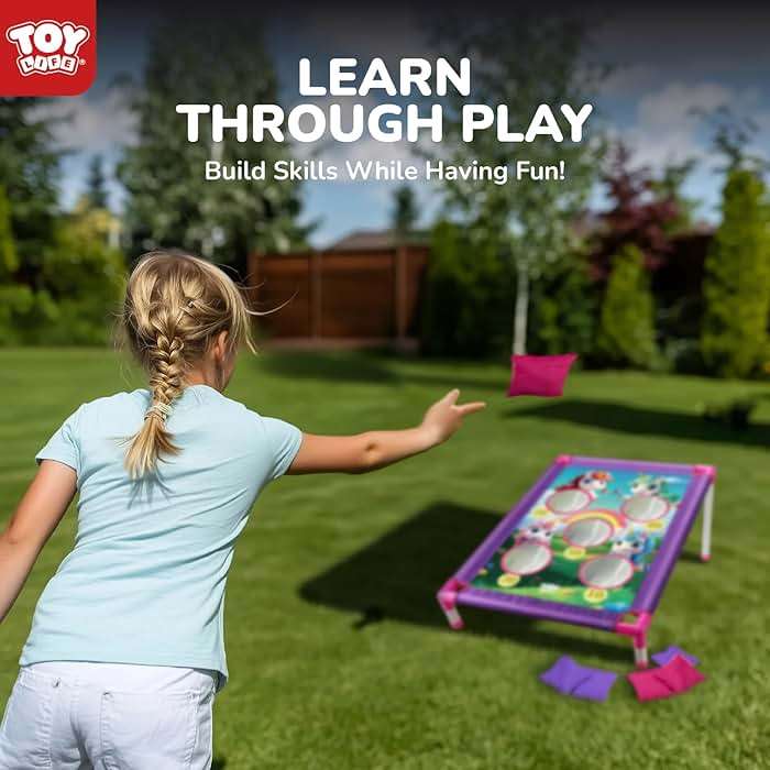 TOY Life Bean Bag Toss Game, Carnival Party Games, Cornhole Set for Kids Outdoor Games, Outside Toys for Kids Ages 4-8, Yard Outdoor Toys for Toddlers 3-5, Gifts for 3 4 5 6 7 Year Old Girls & Boys - Image 3