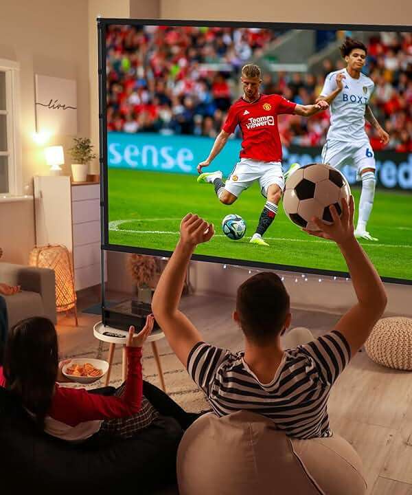 Outdoor-Projector-Screen-with-Stand - 120 inch Portable Projector Screen Indoor Outdoor Projector Screens 16:9 4K HD Lightweight Movie Screen with Carry Bag for Backyard Movie Night - Image 3