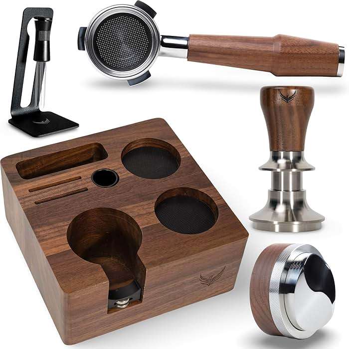 KNODOS Breville Espresso Machine Accessories Kit 54mm Tamper Set Includes Bottomless Portafilter, Distribution Tool, Calibrated Tamper, Tamping Station and WDT - Image 1