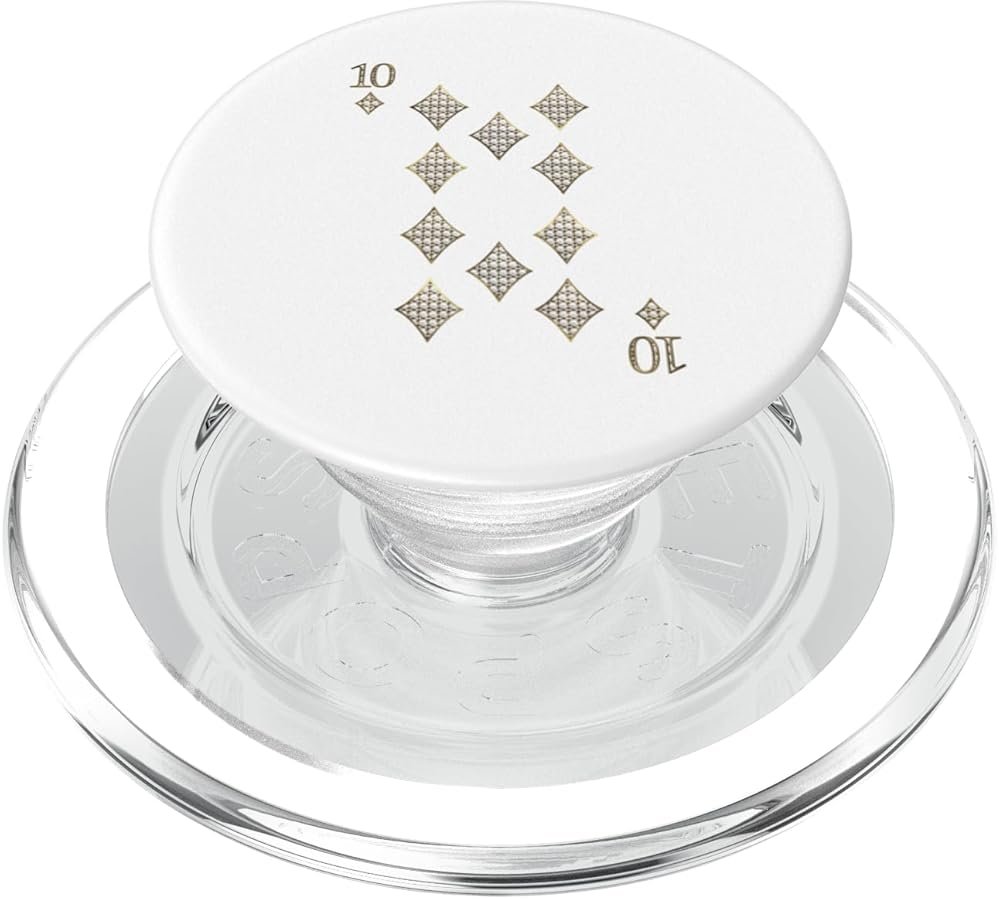 Ten (10) of Diamonds Poker Card Playing Card Blackjack Card PopSockets PopGrip for MagSafe - Product Image