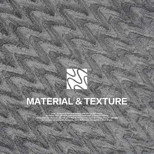Hobestluk 6ft Bean Bag Chairs for Adults Large Beanbag Chair with Chevron Plush Fur Cover Big Bean Bag Chair for Living Room Bedroom Dorm Office - Grey (70" x 70" x 15") - Image 7