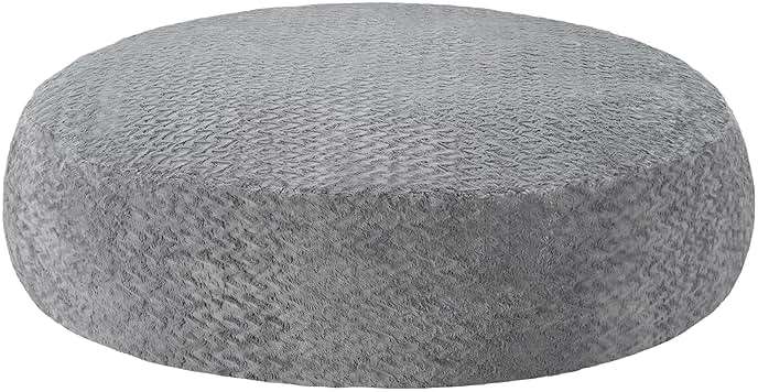 Hobestluk 6ft Bean Bag Chairs for Adults Large Beanbag Chair with Chevron Plush Fur Cover Big Bean Bag Chair for Living Room Bedroom Dorm Office - Grey (70" x 70" x 15") - Image 9