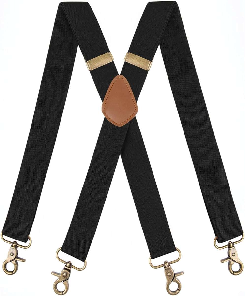 Fasker Suspenders for Men Heavy Duty 1.4 Inch Adjustable Elastic Straps X-Back Mens Suspenders - Image 1